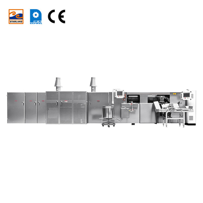 পিএলসি নিয়ন্ত্রিত ডিম রোল উত্পাদন লাইন 1.5KW বেকিং মেশিনের জন্য স্বয়ংক্রিয় ওয়েফেল রোল