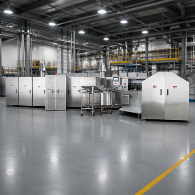 Stainless Steel Automatic Waffle Roll Machine Featuring PLC Control System Optimized For Waffle Roll Production