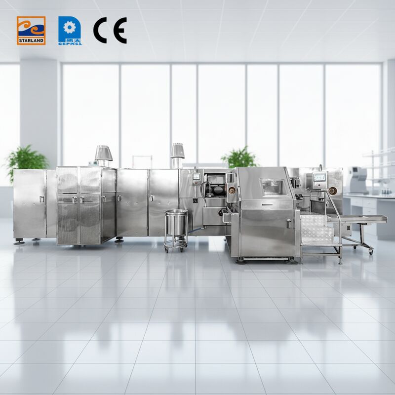 রোলার চিনি শঙ্কু উত্পাদন লাইন 1.5KW স্বয়ংক্রিয় Barquillo শঙ্কু উত্পাদন জন্য নিখুঁত সমাধান