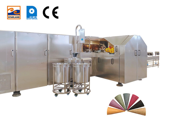 1.5hp আইসক্রিম শঙ্কু উত্পাদন লাইন স্টেইনলেস স্টীল 55 বেকিং প্লেট