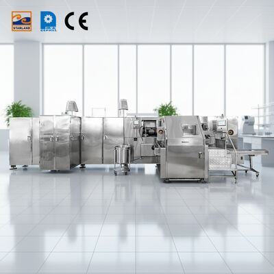 রোলার চিনি শঙ্কু উত্পাদন লাইন 1.5KW স্বয়ংক্রিয় Barquillo শঙ্কু উত্পাদন জন্য নিখুঁত সমাধান